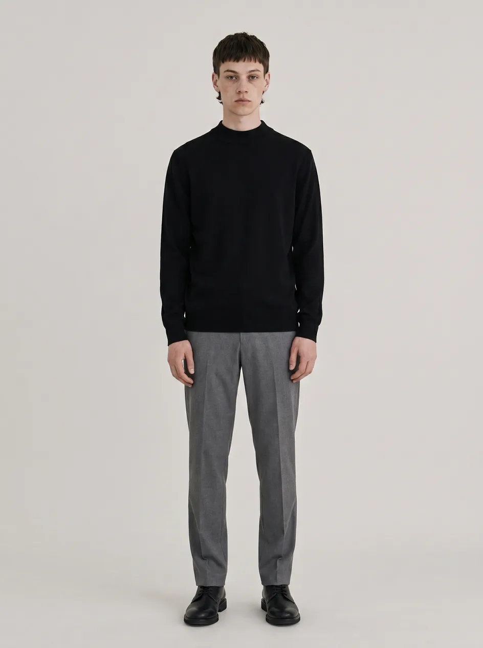 Henry — AI fashion model, full-body studio portrait