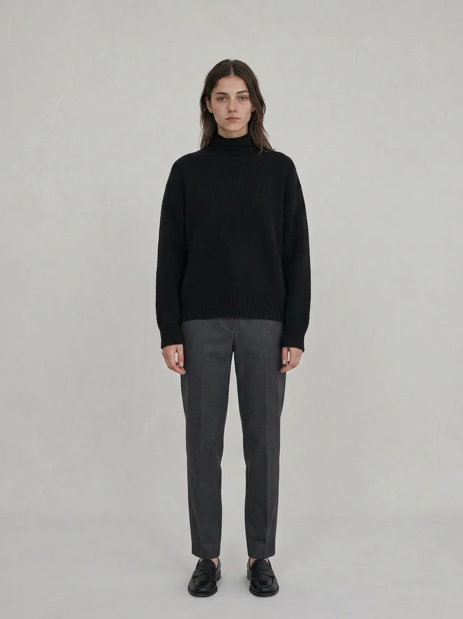 Maria — AI fashion model, full-body studio portrait